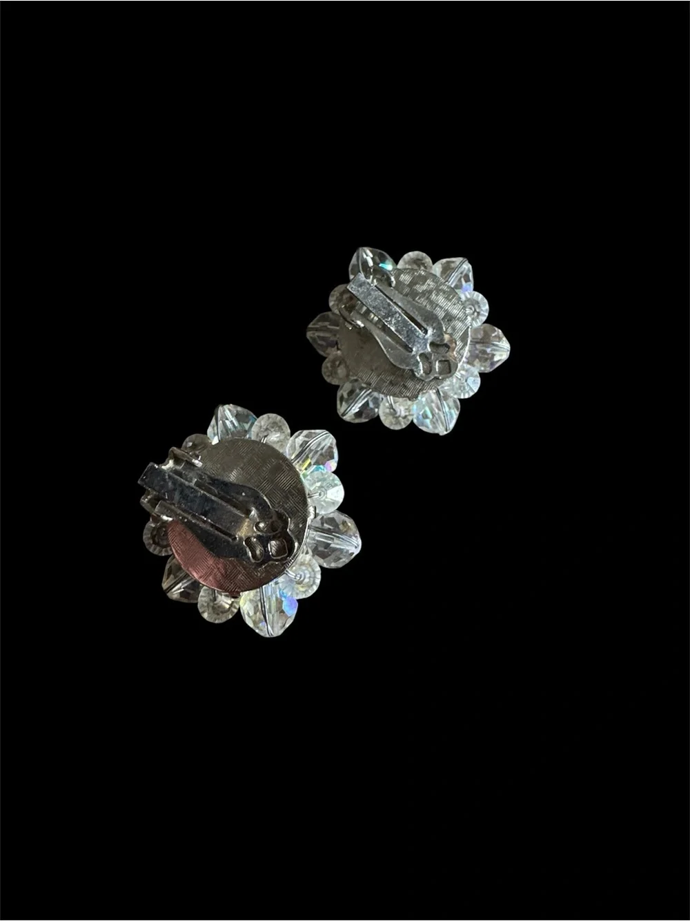 ✨ Vintage Aurora Borealis Crystal Clip-On Earrings ✨